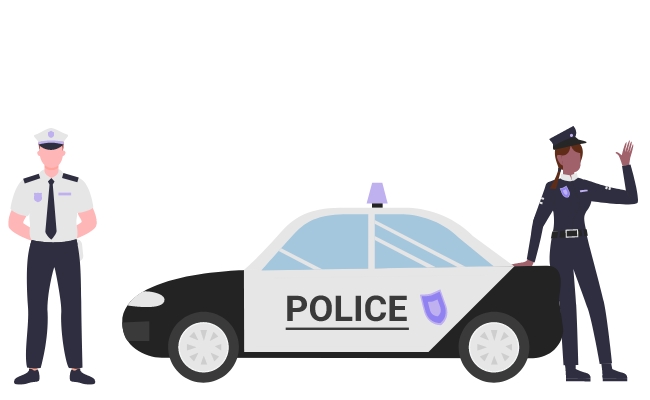 Illustration von zwei Polizisten